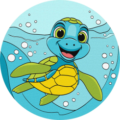 Товари для малювання - Картина за номерами Ідейка Чарівна черепашка 19 х 19 см (KHO-R1049)