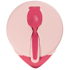 Детская посуда и аксессуары - Мисочка Baboo с крышкой и ложечкой розовая (9-027)