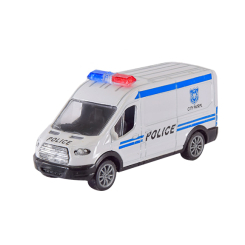 Транспорт і спецтехніка - Автомодель Автопром Police біла з блакитною вставкою (AP7424/3)