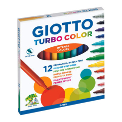 Канцтовари - Фломастери Fila Giotto Turbo color 12 кольорів (416000)