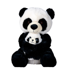 Мягкие животные - Мягкая игрушка Nicotoy Пушистые зверушки с малышом Панда 28 см (5851124/3)