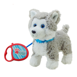 Мягкие животные - Интерактивная игрушка Країна Іграшок Собака на поводке серая (PL8211)