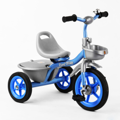 Велосипеди - Триколісний дитячий велосипед Best Trike Дзвіночок 2 кошика Blue and grey (102414)