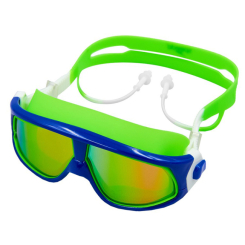 Для пляжу і плавання - Окуляри-маска для плавання з берушами SPDO S5025 FDSO Синьо-салатовий (60508308) (1393106500)