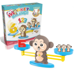 Настільні ігри - Дитяча навчальна гра математичні ваги утримай баланс 2Life Мавпа Коричневий (v-11299)