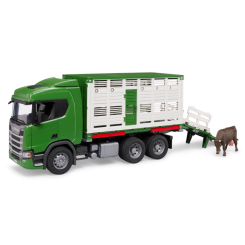 Транспорт і спецтехніка - Ігровий набір Bruder Scania Super 560R для перевезення тварин (03548)