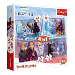 Класичні пазли - Пазли Trefl Frozen 2 Подорож у невідоме 4 в 1 (34323)