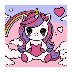Товари для малювання - Картина за номерами Qbee Мила єдиноріжка 25 х 25 см (QB900-052)