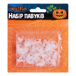 Аксесуари для свят - ​Декор Yes! Fun Хелловін Набір павуків білі 50 штук (973649)