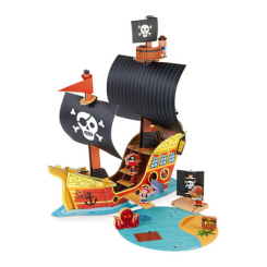 Фигурки человечков - Игровой набор Janod Корабль пиратов 3D (J08579)