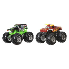Транспорт і спецтехніка - Набір машинок Hot Wheels Monster Jam коричнева і зелена (X9017/DWN74)