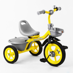 Велосипеди - Триколісний дитячий велосипед Best Trike Дзвіночок 2 кошика Yellow and grey (102417)
