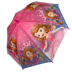 Зонты и дождевики - Детский зонт-трость с принцессами полуавтомат от Paolo Rossi розовый 031-9