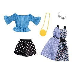 Одежда и аксессуары - Одежда Barbie Два наряда Шорты в горошек и платье (FYW82/FXJ68)
