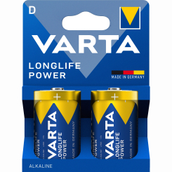 Акумулятори і батарейки - Батарейки VARTA Longlife Power D BLI 2 ES (4008496128518)