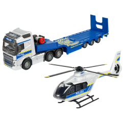 Транспорт и спецтехника - lгpовой набор Majorette Вольво Полиция транспорт с вертолетом (8503716004)
