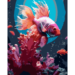 Товари для малювання - Картина за номерами Strateg Рожева риба 40 х 50 (VG032)