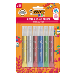 Канцтовари - Клей з блискітками BIC Kids Glitter glue 6 штук (bc893269)
