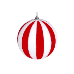 Аксесуари для свят - Ялинкова куля BonaDi 10 см Червоний з білим (787-327) (MR62981)