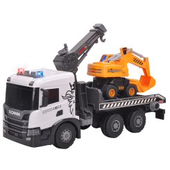 Транспорт и спецтехника - Игровой набор TechnoDrive Super Big Truck Автокран Scania с экскаватором (5004KS)