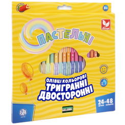 Канцтовары - Карандаши Школярик Пастельные трехгранные двусторонние 48 цветов (312120005-UA) Канцтовары - Карандаши Школярик Пастельные трехгранные двусторонние 48 цветов (312120005-UA)