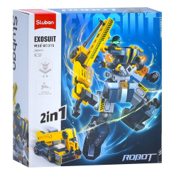 Конструктори з унікальними деталями - Конструктор Sluban Робот-машина 2 в 1 246 деталей (M38-B1315)