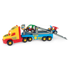 Машинки для малюків - Машинка Супер Трак з двома кольоровими машинками Wader (36630)
