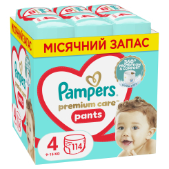 Товари для догляду - Підгузки-трусики Pampers Premium care Maxi 9-15 кг 114 кг (8700216829359)