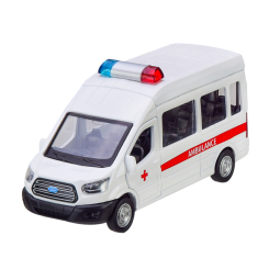 Автомоделі - Автомодель Автопром Ford Transit Police car білий з червоною смугою (4373/2)
