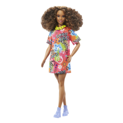 Куклы - Кукла Barbie Fashionistas в ярком платье-футболке (HPF77)