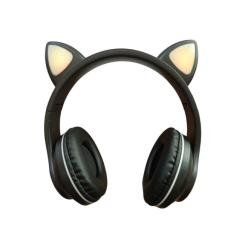 Портативные колонки и наушники - Наушники беспроводные кошачьими ушками Cat Ear VZV-28M Bluetooth LED Черные (6df05257)