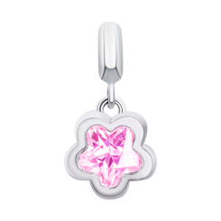 Ювелірні прикраси - Кулон UmaUmi Like Mom Квітка сяюча з рожевим фіанітом (2210000025721)