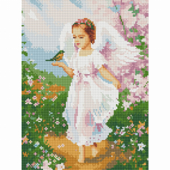 Товары для рисования - Алмазная мозаика Brushme Ангелочек с птичкой (DRBS53707)