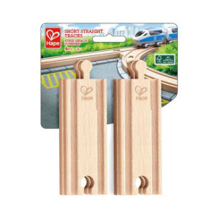 Залізниці та потяги - Ігровий набір Hape Короткі прямі рейки для залізниці (E3778)
