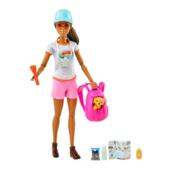 Ляльки - Лялька Barbie Активний відпочинок Брюнетка з цуценям (GKH73/GRN66)