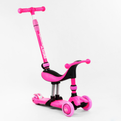 Самокаты - Самокат-велобег трехколесный Best Scooter колеса PU со светом 3 в 1 70 кг Pink (104497)