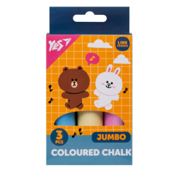 Канцтовари - Крейда кольорова Yes Line friends Jumbo 3 шт (400491)