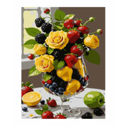 Товары для рисования - Картина по номерам Strateg Фрукты и цветы (4823113897383)