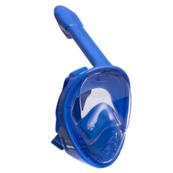 Для пляжа и плавания - Маска для снорклинга с дыханием через нос детская PL-1294 (силикон, пластик, р-р XS-6-12лет, голубой-белый) (PT0868)