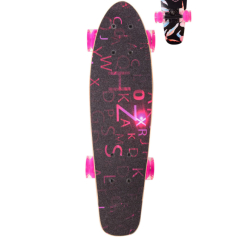 Скейтборды - Лонгборд 22" Bambi LB21001 колеса со светом Розовый (31275)