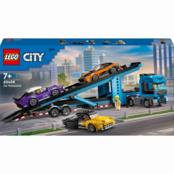 Конструкторы LEGO - Конструктор LEGO City Грузовик-транспортер со спортивными авто (60408) Конструкторы LEGO - Конструктор LEGO City Грузовик-транспортер со спортивными авто (60408)
