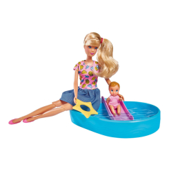 Куклы - Кукла Steffi & Evi love Штеффи с малышом в бассейне (5733422)