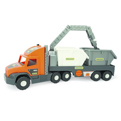 Машинки для малюків - Ігровий набір Super Tech Truck з будівельними контейнерами Wader (36760)