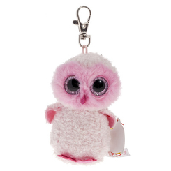 Мягкие игрушки-брелки - Мягкая игрушка-брелок TY Beanie Boo's Розовая сова Овен 12 см (35039)