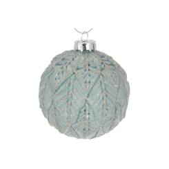 Аксессуары для праздников - Елочный шар BonaDi 10 см Серебристый с голубым (118-915) (MR62976)