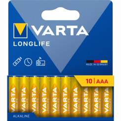 Аккумуляторы и батарейки - Батарейки Varta Longlife AAA 10 шт (4008496067541)