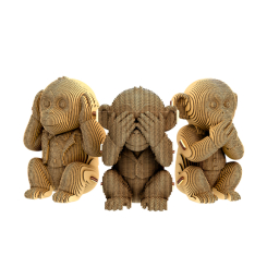 3D-пазлы - 3D пазл Cartonic Monkeys trio (CARTTRIOMONK)