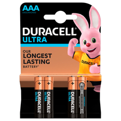 Акумулятори і батарейки - Батарейки алкалінові Duracell Ultra Power ААА 1.5V LR03 4 шт (5000394062931b)