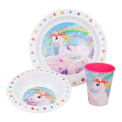 Чашки, стаканы - Набор посуды Stor Единорог пластиковый 3 предмета (Stor-29049)