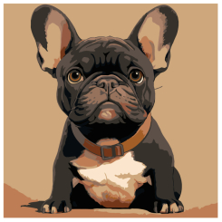 Товари для малювання - Картина за номерами Strateg Французький бульдог 20 х 20 см (HH8036)